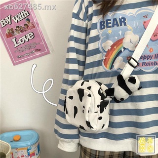 ✺❉♣Bolso lindo de la muchacha salvaje del estilo japonés de Harajuku, bolso de lona de la vaca retro del ins coreano femenino, bolso del mensajero del estudiante (7)