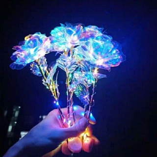 Rosas De Plástico Fadeless Con Galaxia Luminosa LED (1)