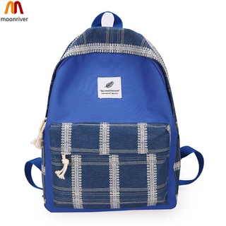 Mr mochila escolar de lona de gran capacidad ligera a cuadros de viaje mochila para adolescentes (8)