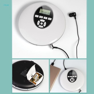 FRUM Round Style-CD Player Auriculares Portátiles HiFi Reproductor De Música Walkman Discman Recargable A Prueba De Golpes Lecteur