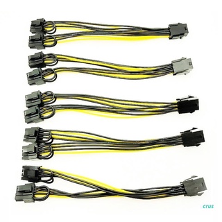crus 6pin a dual 8pin cable de alimentación 5pcs tarjeta gráfica pcie pci 6p a dual 6+2p cable de alimentación set de 5
