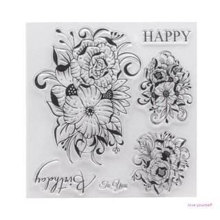 ~ flower group silicona transparente sello diy scrapbooking relieve álbum de fotos decorativo tarjeta de papel