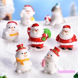 Fuelthefire 1 pieza de resina miniatura muñeco de nieve Micro paisaje Santa Claus figuritas