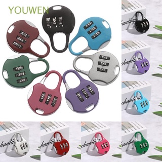 YOUWEN 1pcs Outdoor Password Lock Mini 3 Digit Dial Padlock Diary Protector Travel Suitcase Combination Code Luggage Gym Metal Security Tool/Multicolor