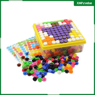 [XMFYYEBE] 500 Pcs Round Pieces Preschool Learning Toy Color Matching Mosaic Jigsaw Set (5)