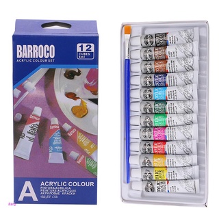 bang 6 ml 12 colores profesional pintura acrílica acuarela set mano pared pintura cepillo (1)