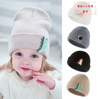 EARRINGS Niños pequeños Sombrero de invierno Suave Tejer Gorra de bebé Patrón de bordado 1 a 4 años Hip - hop Cálido Un sombrero para niños y niñas/Multicolor