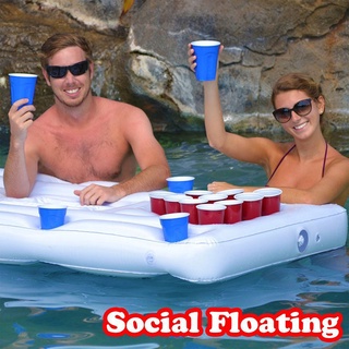 (superiorcycling) piscina flotador cerveza mesa enfriador barra bandeja inflable colchón de aire