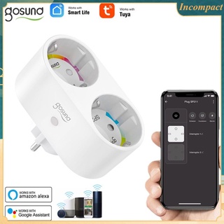 Gosund WiFi Smart Plug Outlet 2 En 1 Tuya Control Remoto Electrodomésticos Funciona Con Alexa Google Home No Requiere Hub incompact