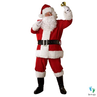 5 unids/set navidad santa claus disfraz de felpa padre fancy ropa de navidad cosplay props