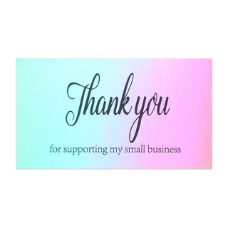 PROMESA 50PCS 5*9cm Appreciate Cards Purchase Greeting Postcard Thank You For Supporting My Small Business Package Inserts Customer Shopping Gift Reflective Online Retail (3)