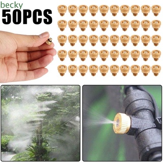 BECKY 0.3mm Atomizing Nozzle 10/24 Mist Spray Sprinkler Irrigation Low Pressure Misting Brass 50pcs 0.012" Cooling System