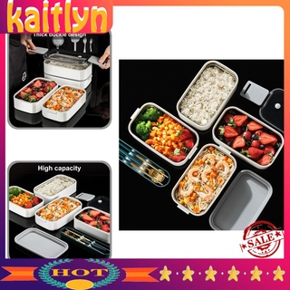 <Kaitlyn> Portable Bento Box Multi-layer Stainless Steel Insulated Lunch Box Eco-friendly for Work