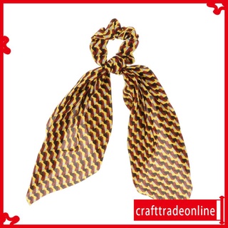 [crafttradeonline] 2 en 1 bufanda de pelo floral scrunchie adorno largo diadema lazos cinta lazo, consiste en una banda de goma duradera y una