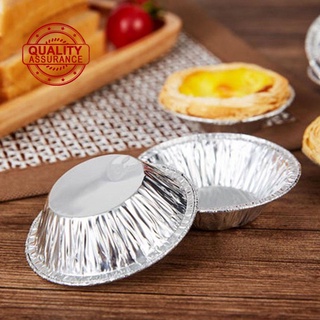 100pcs desechables de papel de aluminio huevo tarta Pan Mini olla sartén tarta pastel hornear placa de estaño G8P1