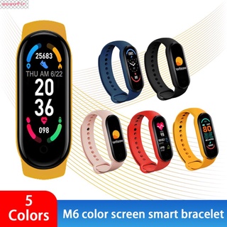hot m6 smart pulsera reloj fitness tracker frecuencia cardíaca monitor de presión arterial pantalla a color pulsera inteligente para teléfono móvil fgsda