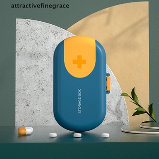 [attractivefinegrace] estuche portátil para pastillas de viaje, contenedor de almacenamiento de medicinas, 4 rejillas de plástico