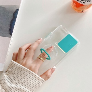 Push Pull Camera Lens Protective Case Samsung A52 A72 A32 A02S A02 A51 A71 A10S A20S A21S A20 A30 With Ring Holder Candy Color Transparent TPU Cover Kaijie (5)