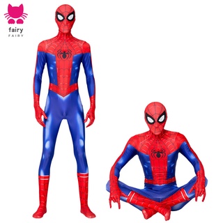 The Amazing Spider-Man Costume for Adult Halloween Role Play Wearing with Headgear One-Piece Cosplay Jumpsuits Set (3)