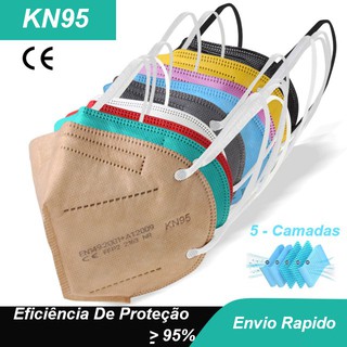 kit De Entrega Rápida 10 kn95 Máscaras De Color Protección Respiratoria 5 Capas kn95