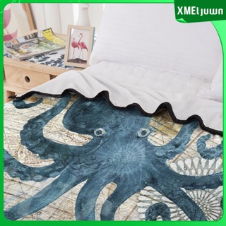 [xmeljuwn] linda manta de colcha con estampado de animales de mar suave manta de tiro suave regalos para niños (9)