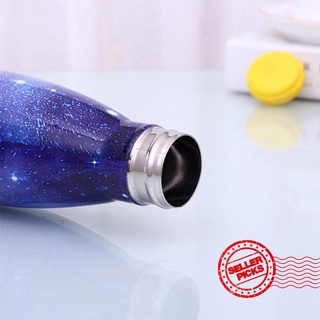 500ml cielo estrellado de doble capa de vacío frasco botella taza deportes agua inoxidable D8A0