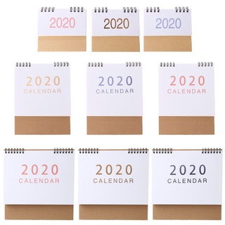AM Simple Desktop Standing Paper 2020 Double Coil Calendar Memo Daily Schedule Table Planner Yearly Agenda Desk Organizer