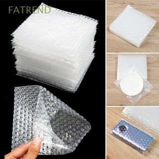 fatrend 50pcs pe transparente envoltura protectora de plástico espuma bolsas de embalaje blanco burbuja bolsa doble película amortiguación cubre sobre 5 tamaños paquete a prueba de golpes