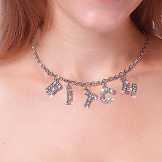 Collares de ángel con letras de cristal, gargantilla de cadena de eslabones de plata gótica de circonita brillante, joyería (1)
