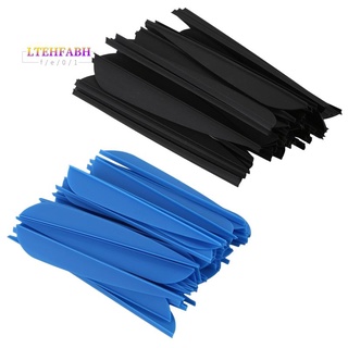 100 paletas de flechas de 4 pulgadas de plástico fletching para bricolaje flechas de tiro con arco - 50 piezas negro y 50 piezas azul