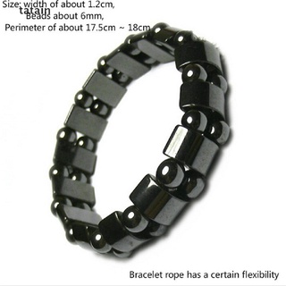 [Tatain] New Weight Loss Round Black Stone Bracelet Health Care Magnetic Therapy Bracelet MX