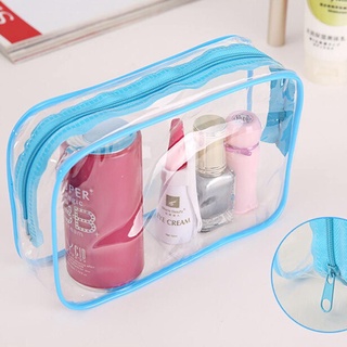 zhanzhe mujer plástico pvc transparente bolsa bolsa neceser viaje portátil almacenamiento maquillaje cremallera/multicolor (4)