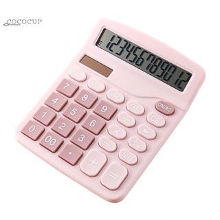 [cococup] 12 Digits Electronic Calculator Two-way Power Scientific Calculator Energy-saving for Office