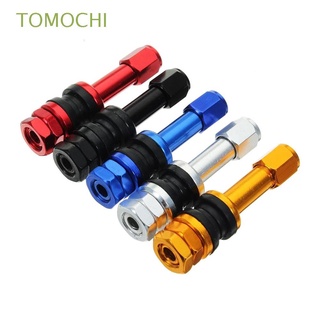 TOMOCHI accesorios de coche válvula de neumáticos tallos 4PCS válvulas tapas de polvo TR48E bicicletas rojas Tubeless rueda de coche aleación de aluminio negro perno en/Multicolor (1)
