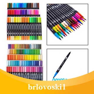 [brlovoski1] 60/100 colores de doble punta pincel bolígrafo dibujo marcadores para pintar