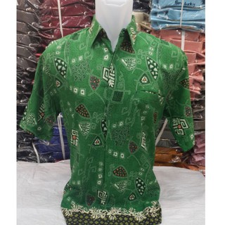 Batik camisa verde navidad hoja verde joven capa FURING Slick al por mayor brazo corto