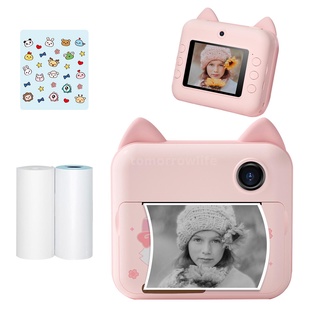 P1 niños cámara 32GB niños cámara instantánea impresora fotográfica 2.4 pulgadas IPS pantalla de navidad regalos de cumpleaños para niñas con soporte de papel de impresión WIFI Transmissin aplicable a papel fotográfico autoadhesivo (1)