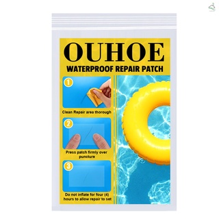 ouhoe 20 pzs parche impermeable para reparación a prueba de fugas para nadar anillo de natación/artículos inflables