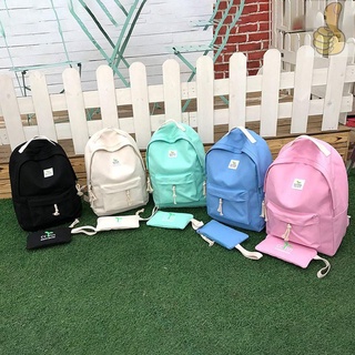[nuevo]2 Unids/set estilo coreano hoja de lona bolsa de la escuela de viaje mochila Casual escuela portátil bolsa sekolah