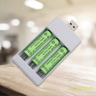 bonjovini Cargador USB Compacto De 3 Ranuras 5V/2A Para Batería Recargable Ni-Cd AA/AAA1.2V Portátil (Sin)