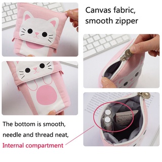 ELEVAR Nuevo CAT Pencil case Portable Bolsa de maquillaje Flexible PEN Bag Gran capacidad Papeleria Moda Fuentes de la escuela Cremallera caja de (2)