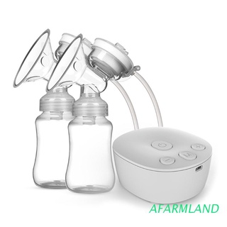 afarmland 1set eléctrico de doble extractor de leche con 2 botellas de leche usb potente masajeador de leche