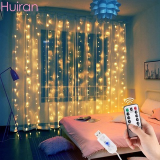 3m LED de hadas de luz guirnalda de la cortina de la lámpara de Control remoto USB cadena de luces de año nuevo navidad decoraciones decoración del hogar dormitorio ventana