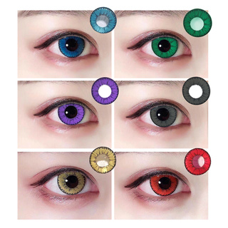 ketmica 1 par de lentes de contacto de color círculo de uso anual Cosplay fiesta colorido maquillaje de ojos
