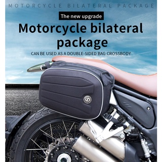 2pc universal motocicleta soft shell impermeable alforjas lateral viaje maleta herramienta hombro negro bolsa (6)