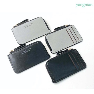 Yongnian Mini bolso De dinero/tarjeta De Crédito De cuero PU con cierre cartera multicolor
