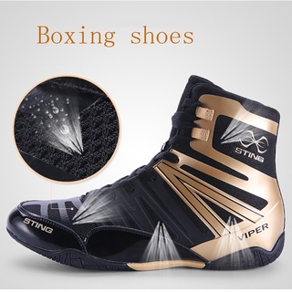 Zapatos de boxeo de lucha libre competencia zapatos de sentadillas más el tamaño 46 ligero de alta parte superior zapatillas de deporte zapatos de vuelo (5)