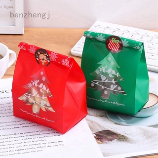 Benzhengj 50 bolsas de árbol de navidad para hornear, diseño de copos de nieve, bolsas de caramelo, decoraciones de navidad para el hogar