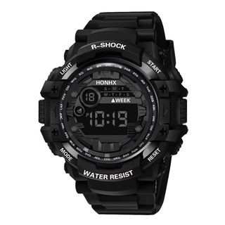 Promotion Fashion Waterproof Men's Boy LCD Digital Stopwatch Date Rubber Sport Wrist Watch (2)