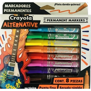 Marcadores Crayola Alternative Permanente Fino 8pzas
